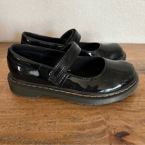 DR MARTENS JUNIOR MACCY BLACK PATENT LEATHER MARY JANE SHOES SIZE 1